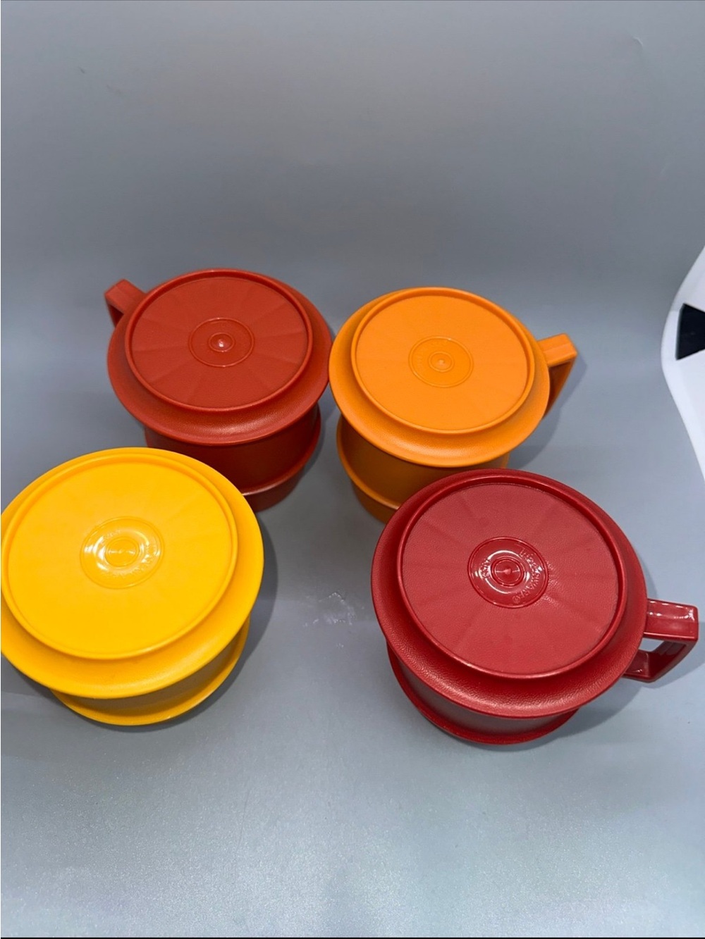 Tupperware Vintage Stacking Coffee Cups
With Lids/Coasters Set Of 4 - Picture 2 of 10